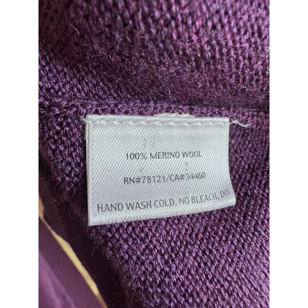 Eileen Fisher Large Womens Dark Purple Sweater Merino Wool - Picture 3 of 10